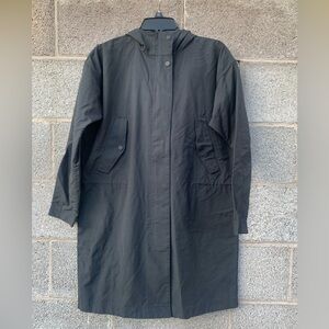 Everlane Anorak The City Rain Jacket X-Small Black Hooded Windbreaker NWOT
